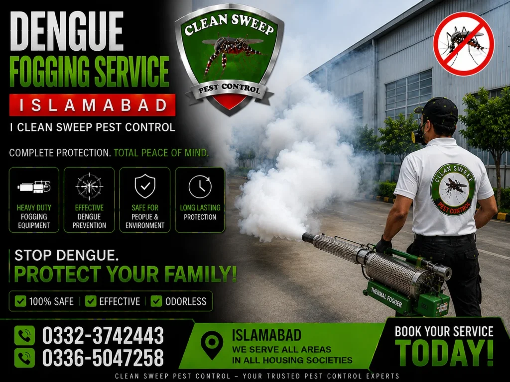 Professional dengue fogging service in Islamabad for outdoor mosquito control