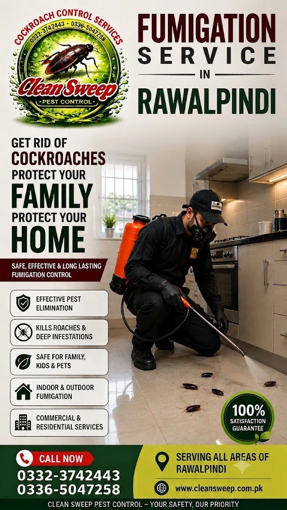 Certified technicians providing pest control and fumigation service in Rawalpindi for a residential home.