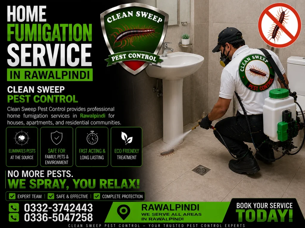 Professional home fumigation services in Rawalpindi.