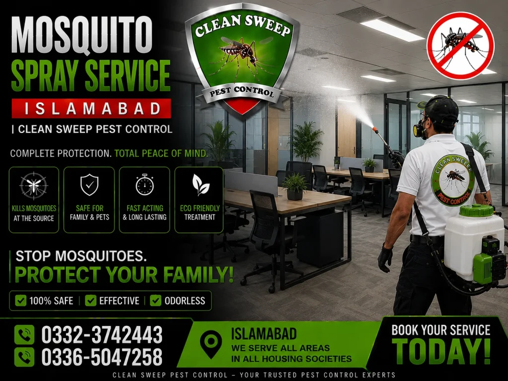Professional mosquito spray service in Islamabad for mosquito and dengue control
