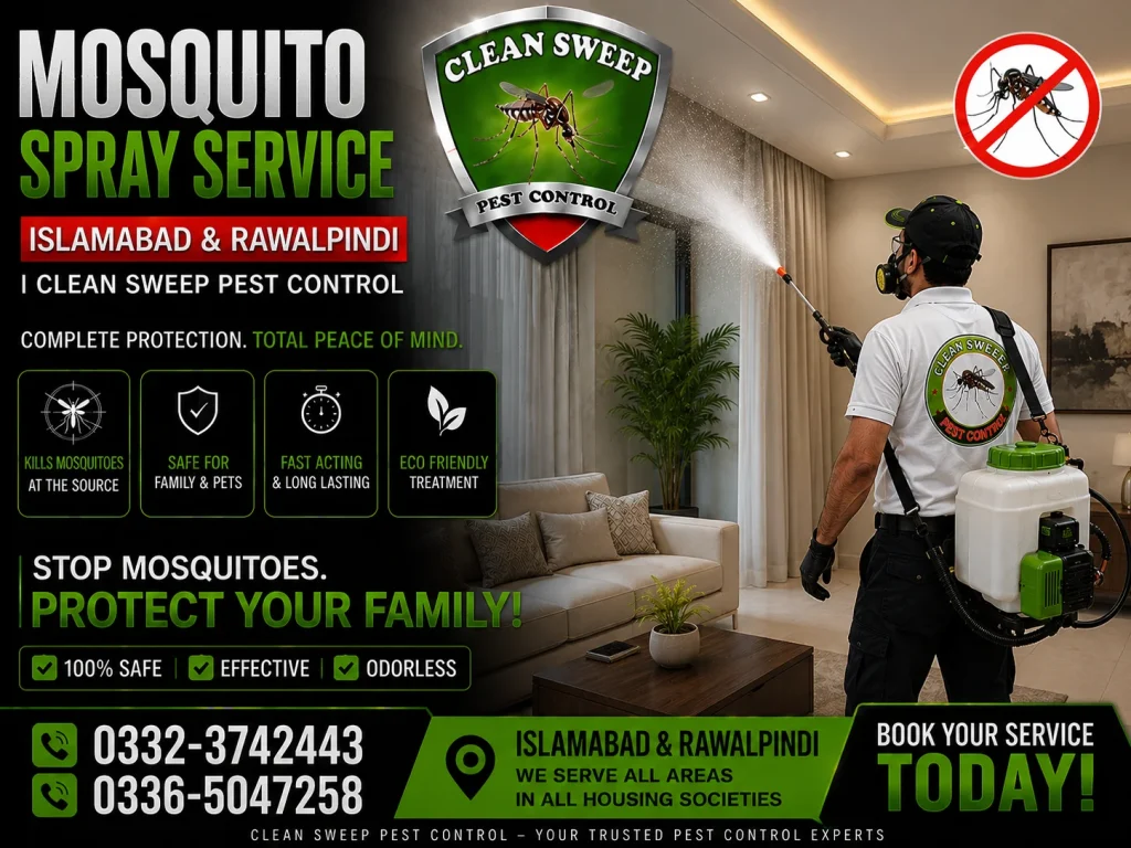 Professional mosquito spray services in Islamabad and Rawalpindi