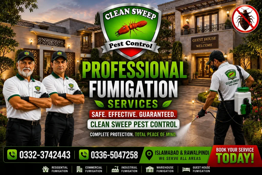 Professional fumigation services in Islamabad and Rawalpindi.