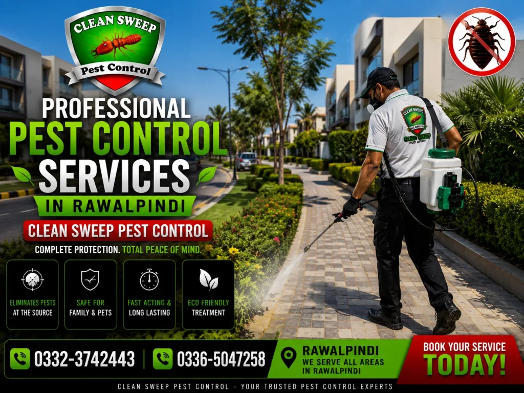 Professional pest control services in Rawalpindi for homes and businesses.