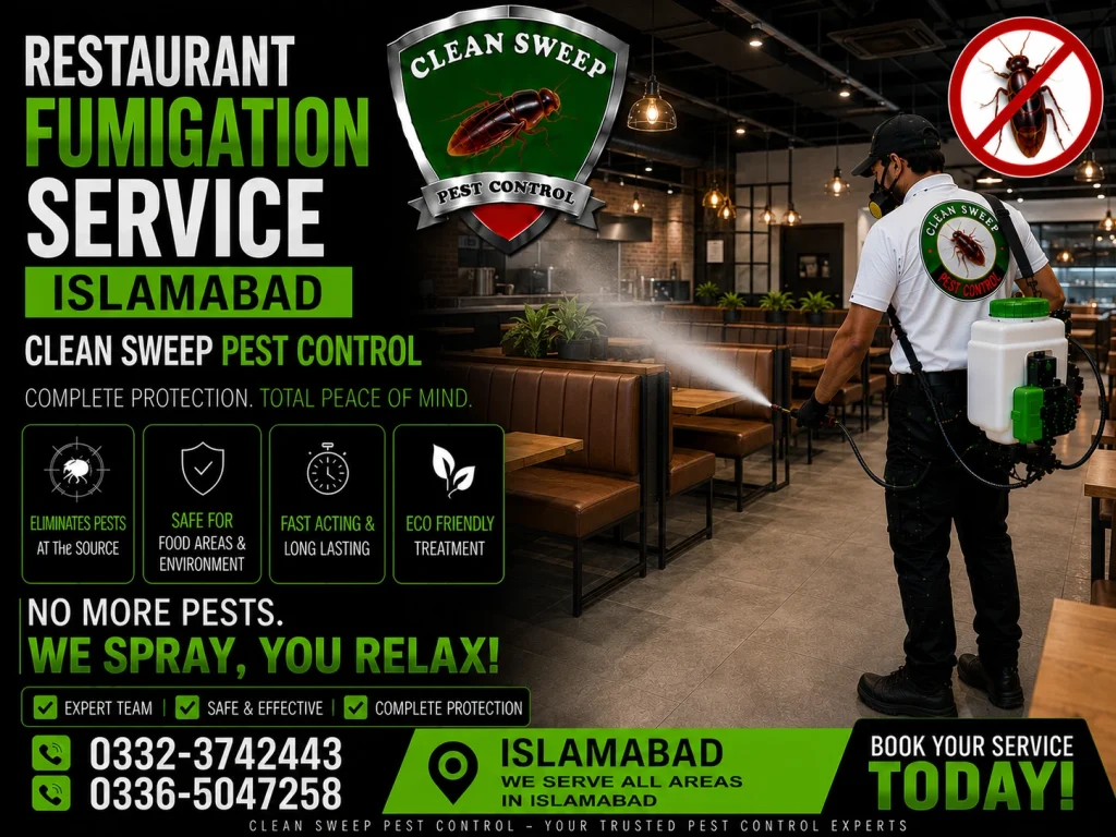 Restaurant fumigation service in Islamabad for commercial kitchens
