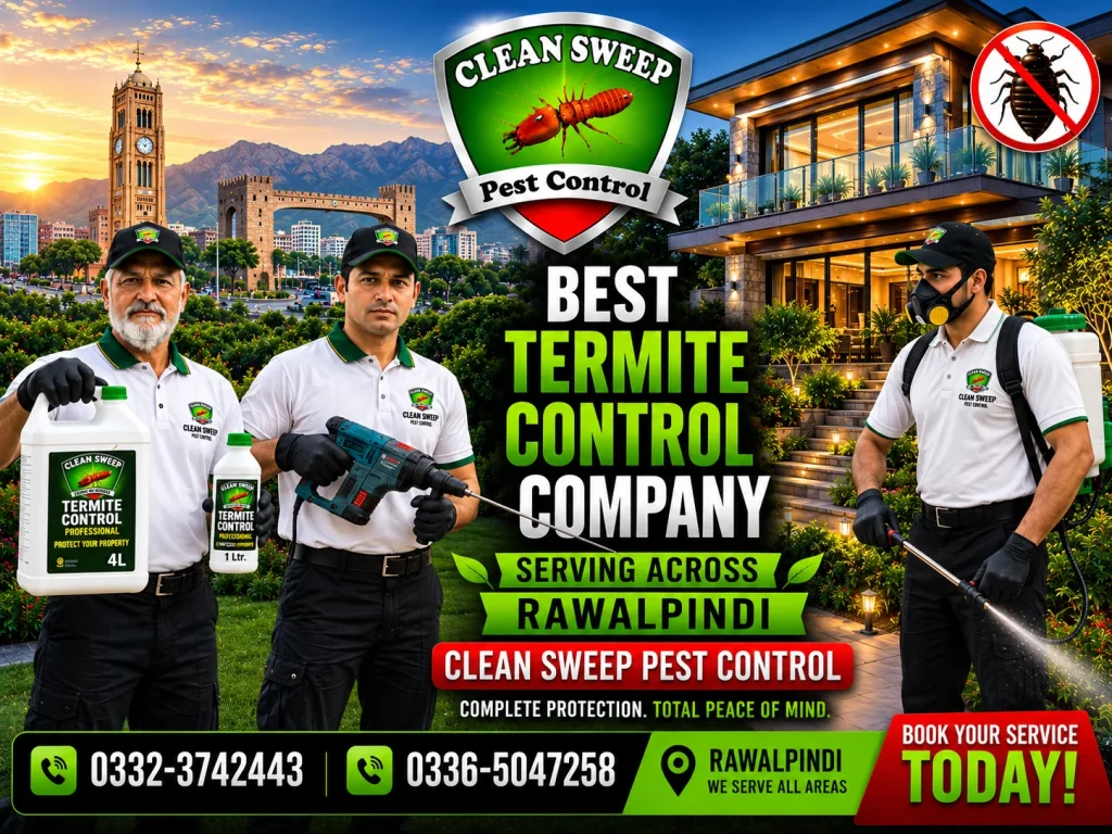 Clean Sweep Pest Control team providing termite inspection in Rawalpindi.